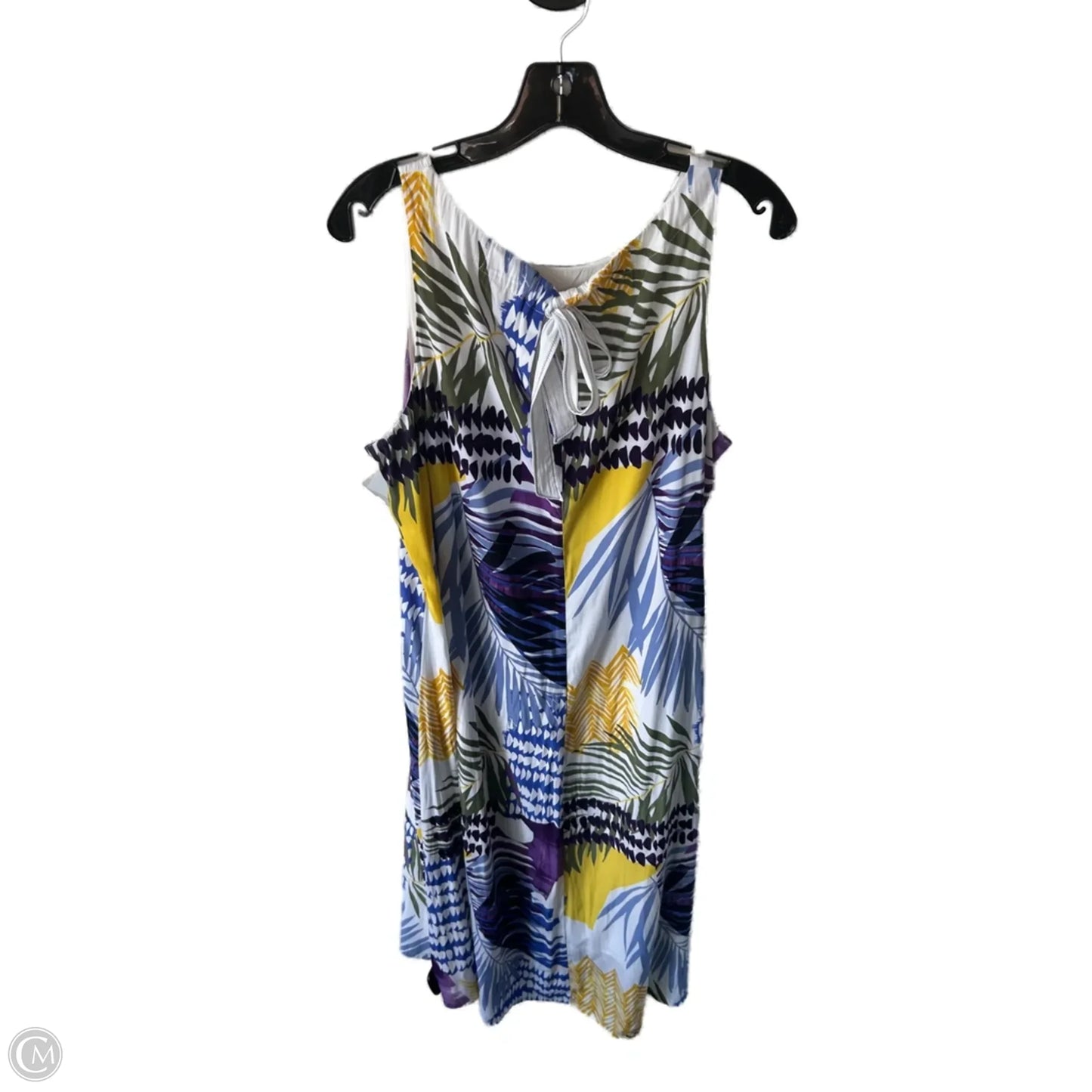 Dress Casual Maxi By Chicos In Blue & White, Size: L