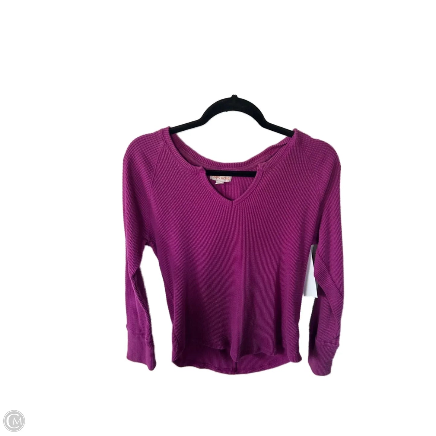 Top Long Sleeve Basic By Knox Rose In Purple, Size: L