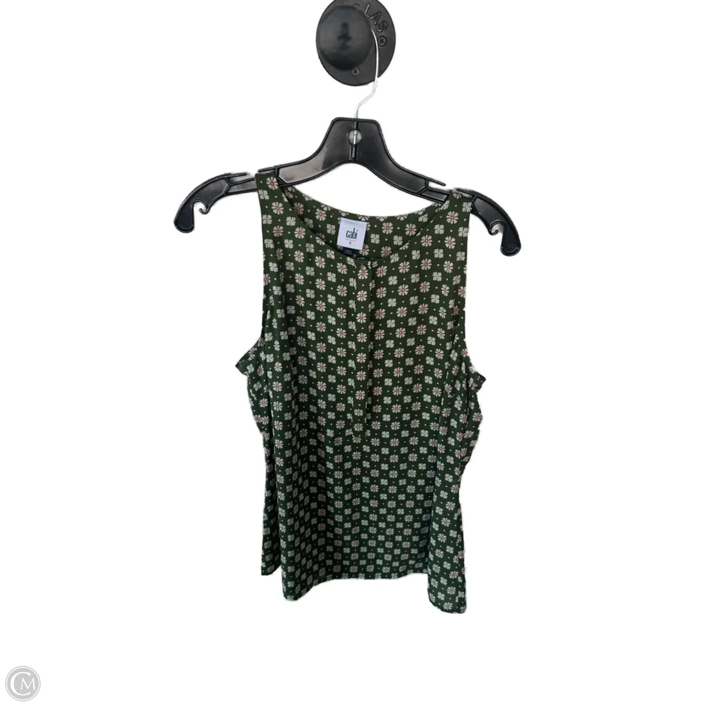 Top Sleeveless By Cabi In Green & Orange, Size: S