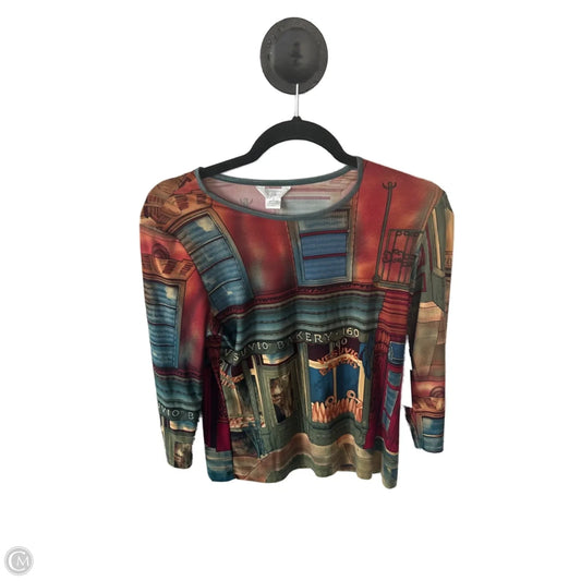 Top 3/4 Sleeve By Christopher And Banks In Green & Red, Size: S