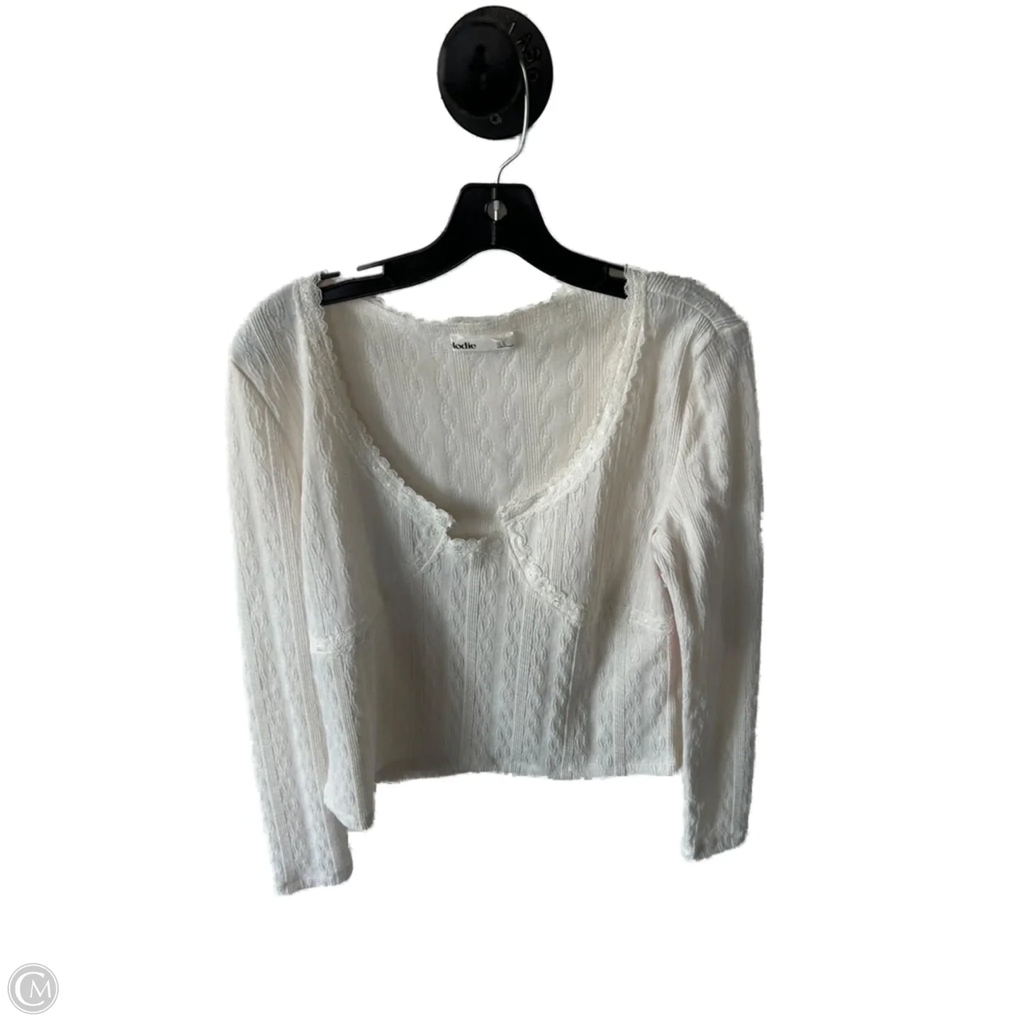 Top Long Sleeve By Elodie In Cream, Size: Xl