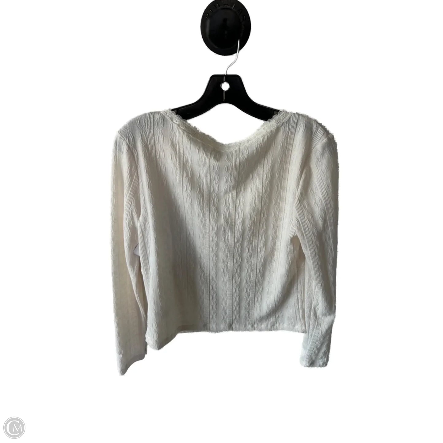 Top Long Sleeve By Elodie In Cream, Size: Xl