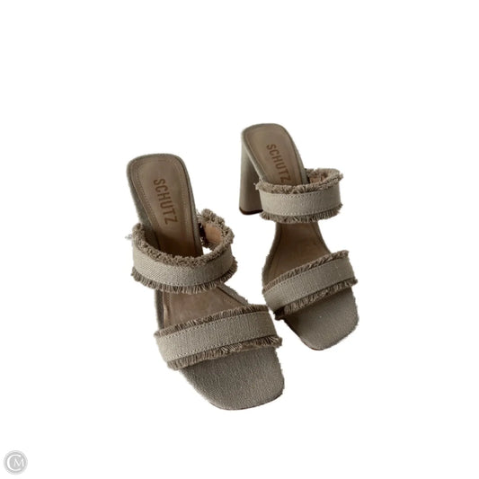 Sandals Heels Block By Cmb In Tan, Size: 7