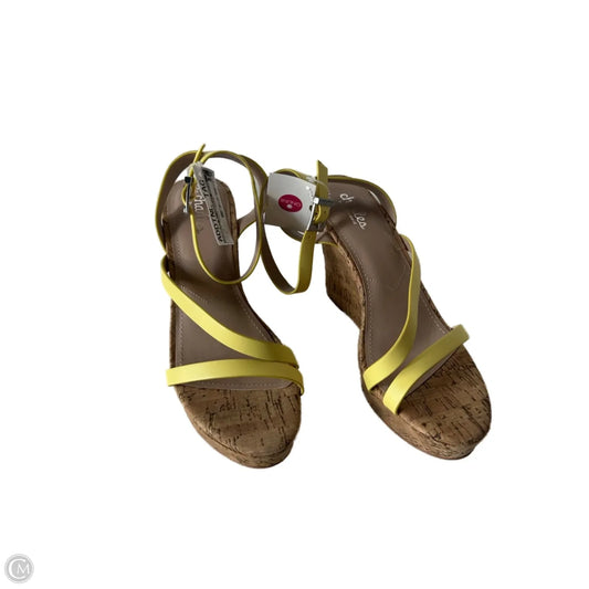 Sandals Heels Wedge By Charles By Charles David In Yellow, Size: 8