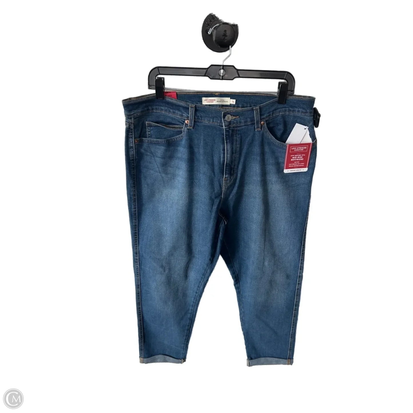 Jeans Boyfriend By Levis In Blue Denim, Size: 16