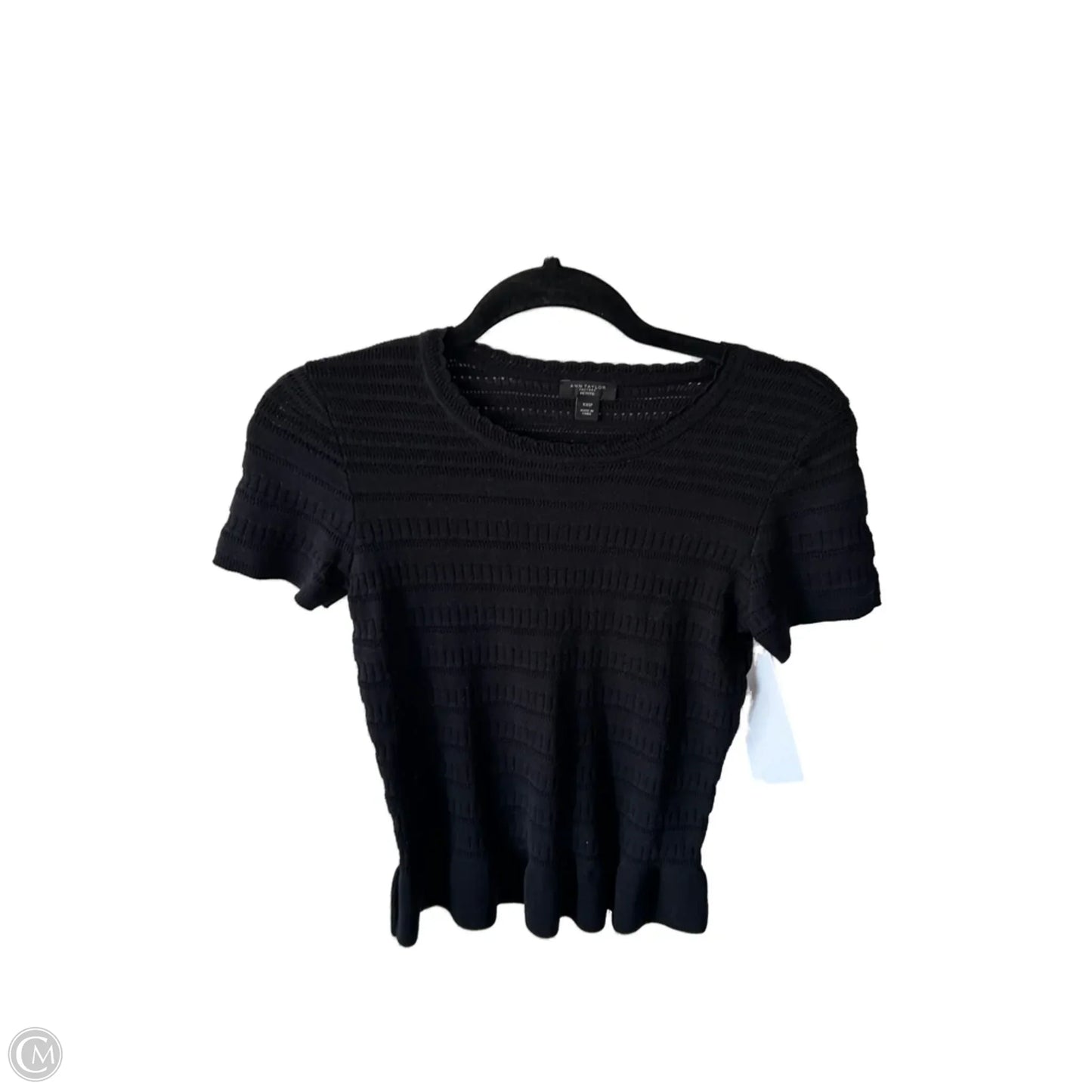 Sweater Short Sleeve By Ann Taylor In Black, Size: Xxsp