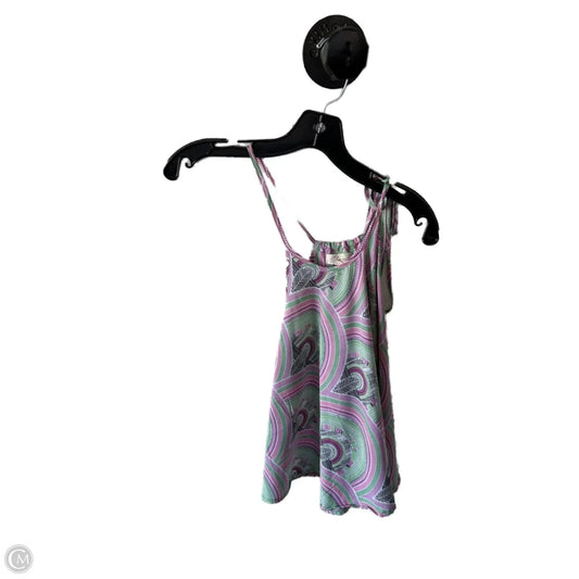 Top Sleeveless By Elan In Green & Purple, Size: S