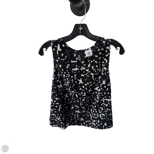 Top Sleeveless By Cabi In Black & White, Size: S