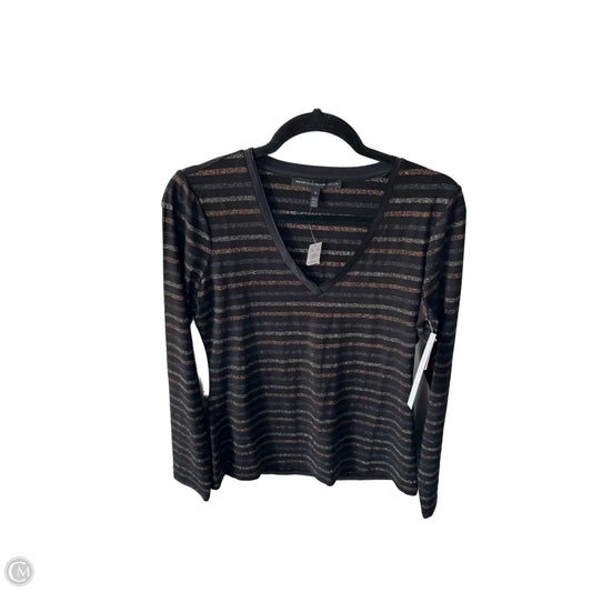 Top Long Sleeve By White House Black Market In Black & Gold, Size: S