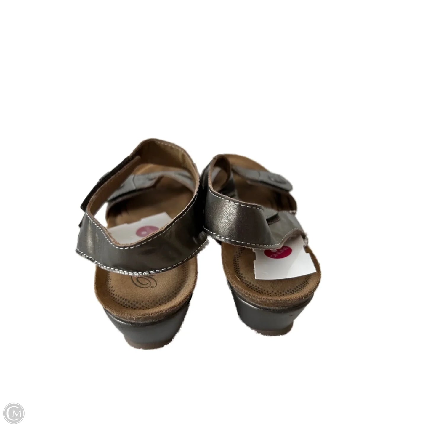 Sandals Heels Wedge By Clothes Mentor In Bronze, Size: 7.5