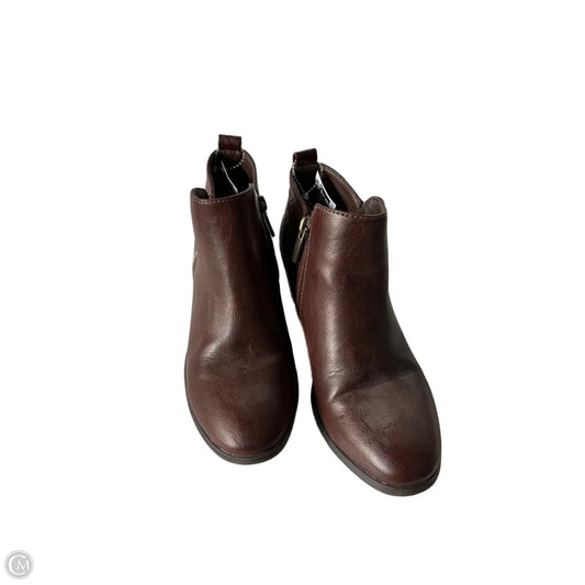 Boots Ankle Heels By Xappeal In Brown, Size: 6