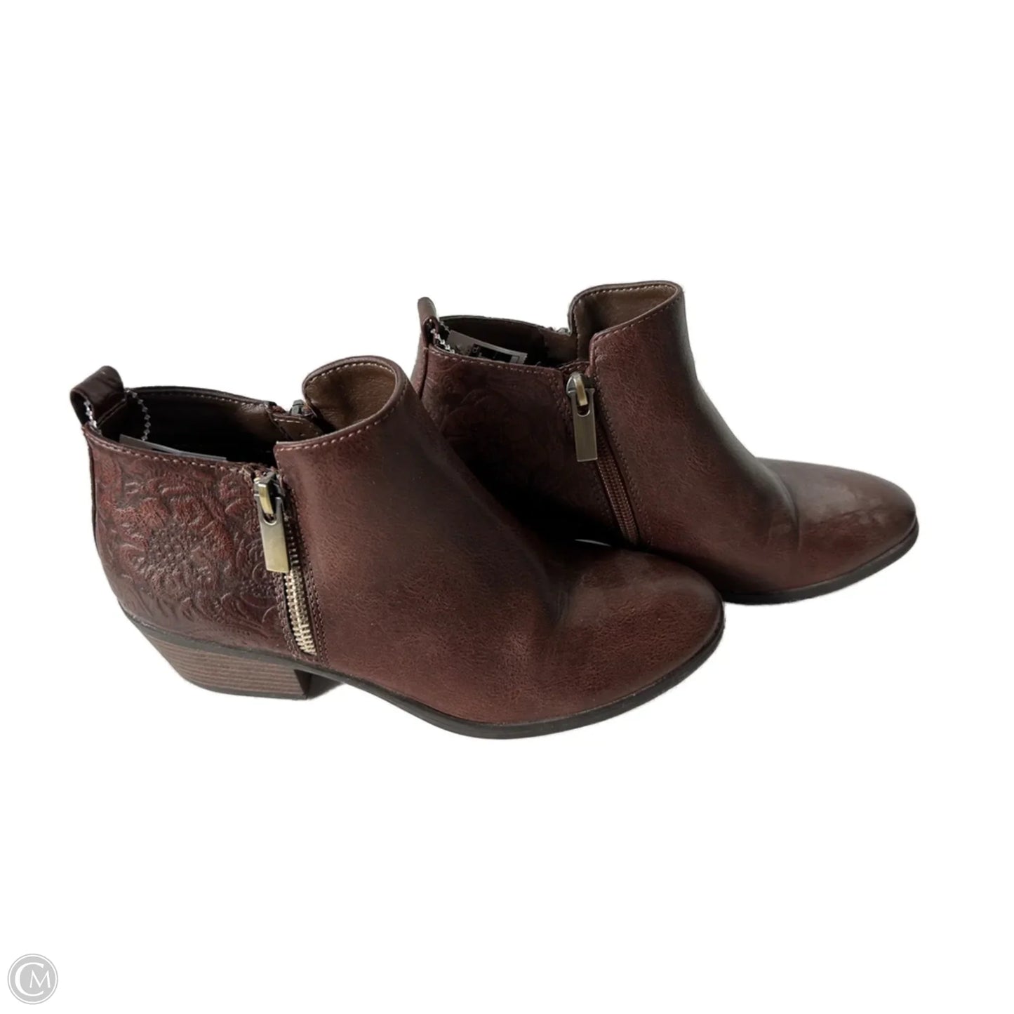 Boots Ankle Heels By Xappeal In Brown, Size: 6