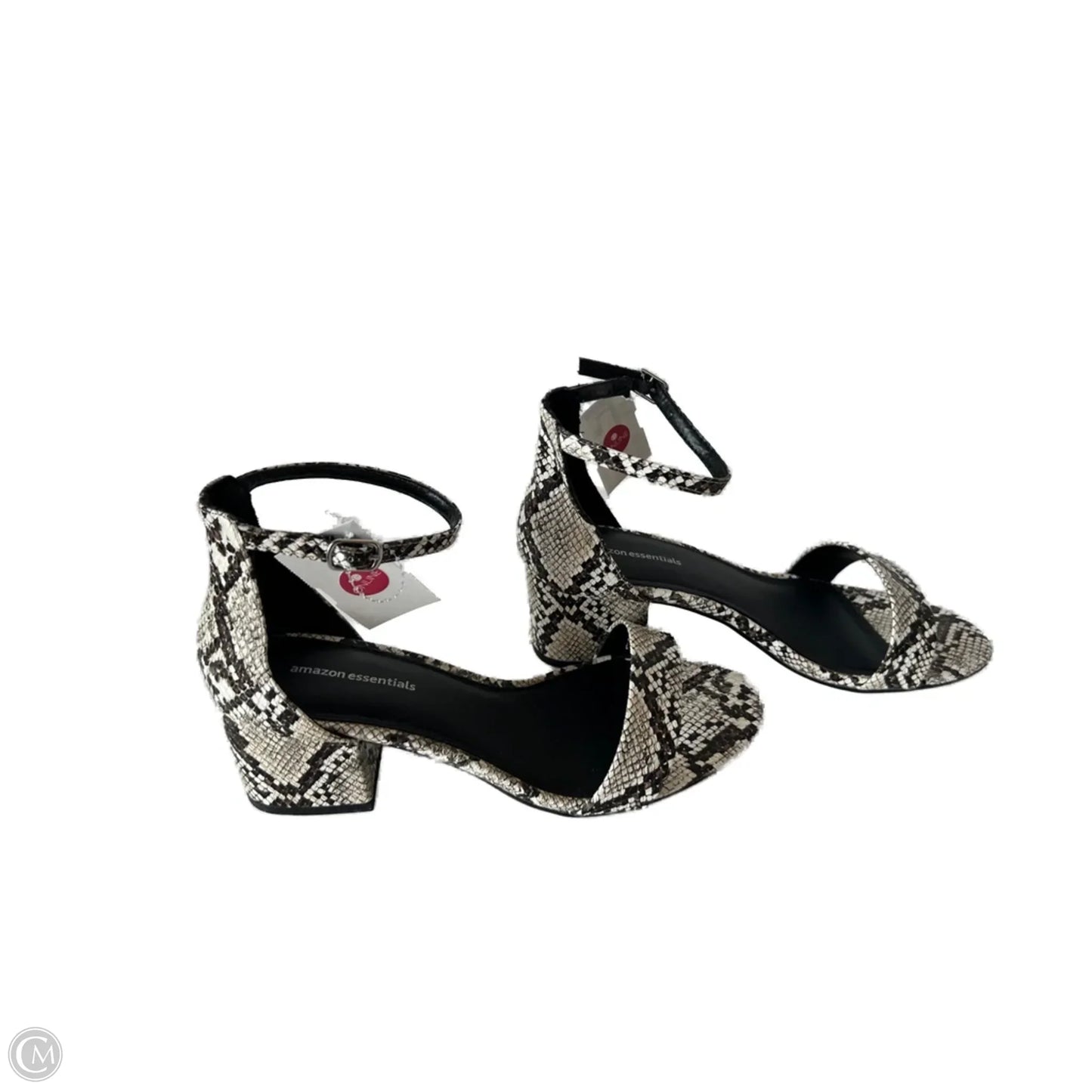 Sandals Heels Block By Amazon Essentials In Snakeskin Print, Size: 8