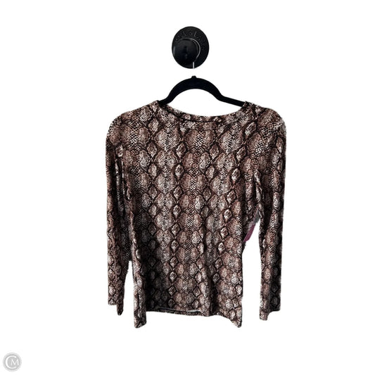 Top Long Sleeve By Zenana Outfitters In Snakeskin Print, Size: M