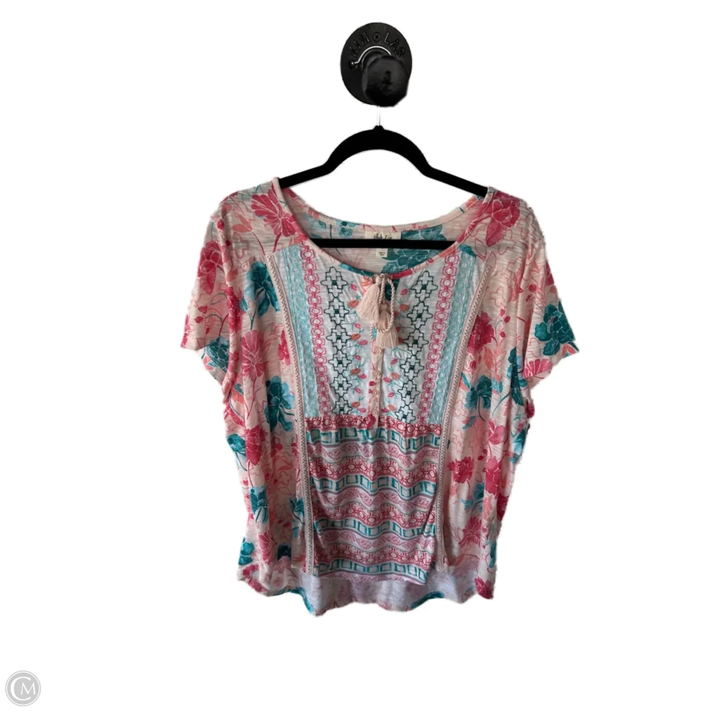 Top Short Sleeve By Style And Co Collection Women In Orange & Pink, Size: 3x