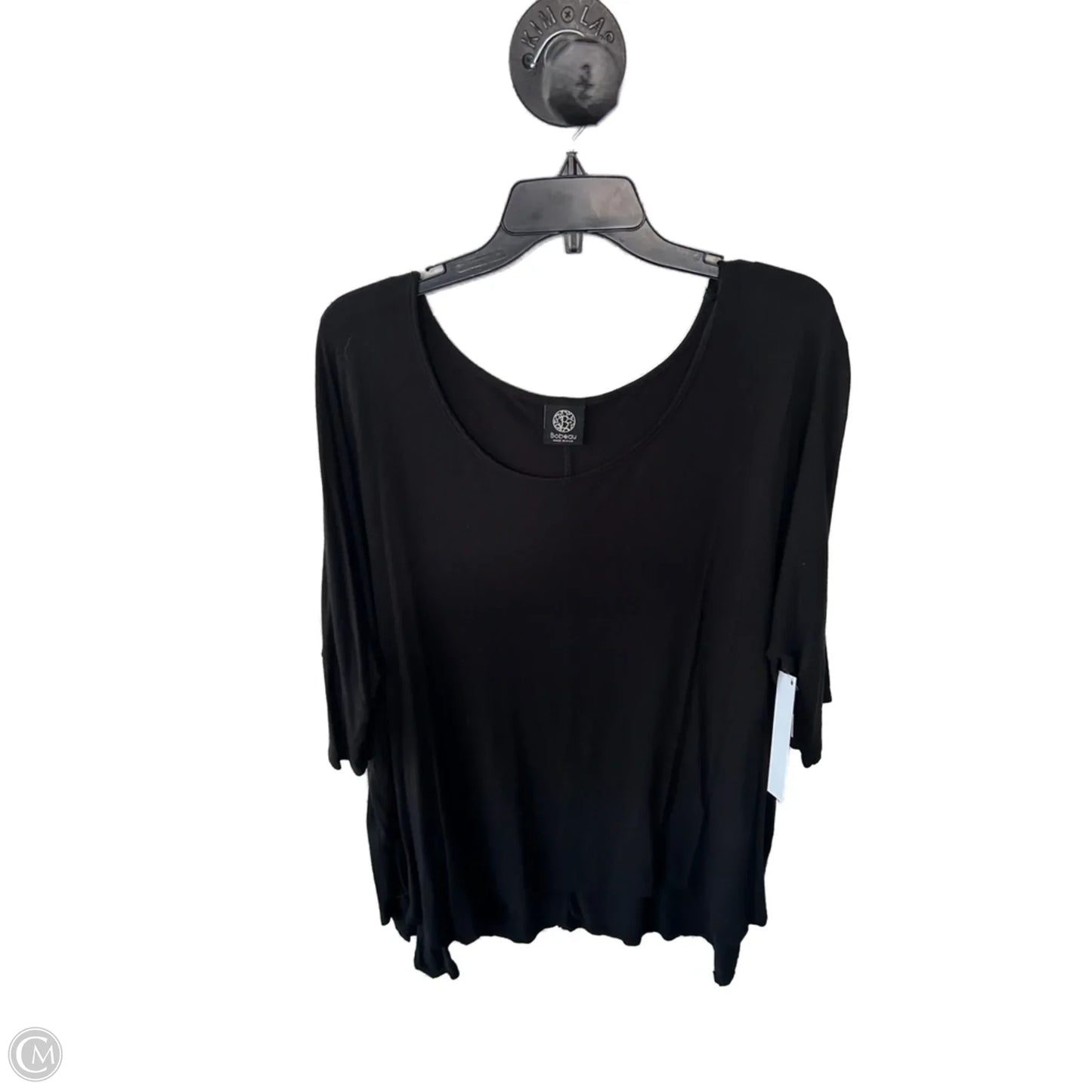 Top Short Sleeve By Bobeau In Black, Size: 2x