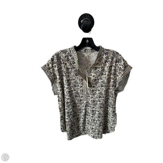 Top Short Sleeve By Max Studio In Black & Cream, Size: M