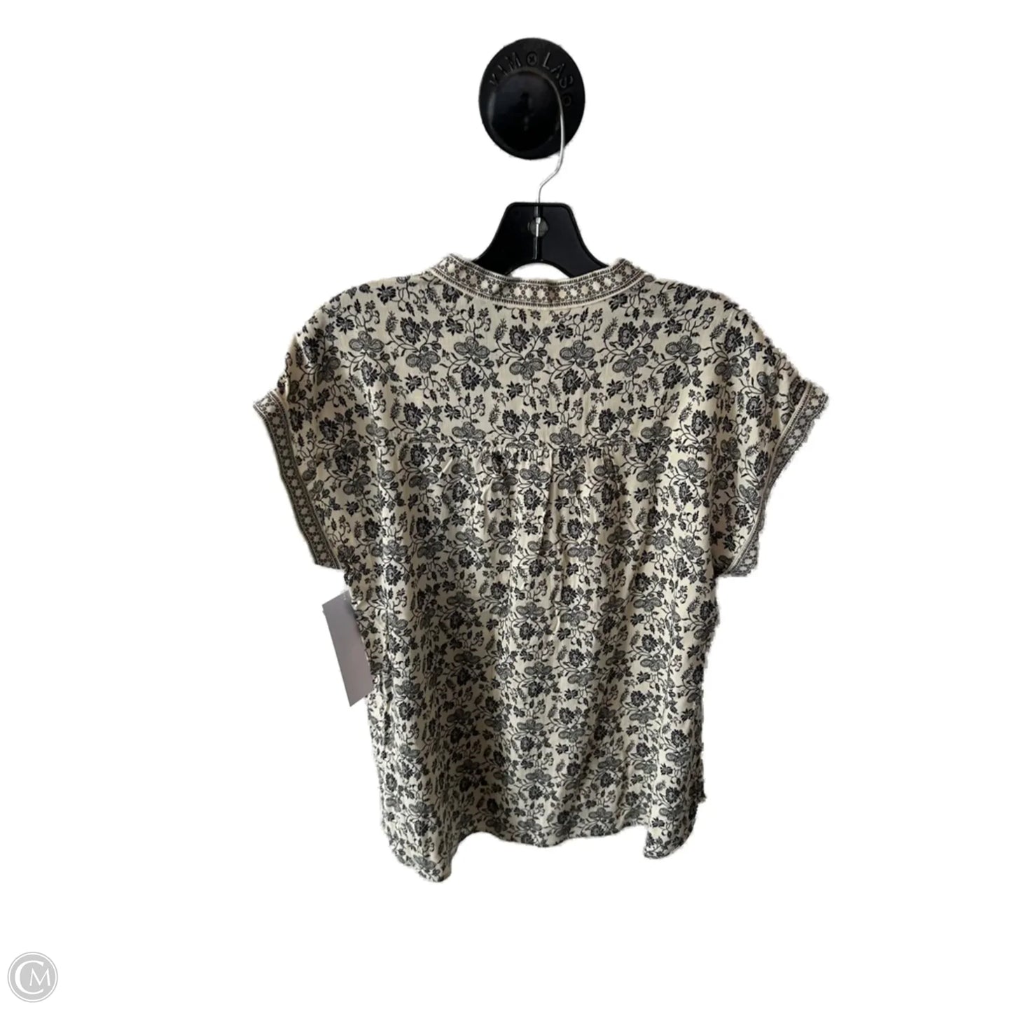 Top Short Sleeve By Max Studio In Black & Cream, Size: M