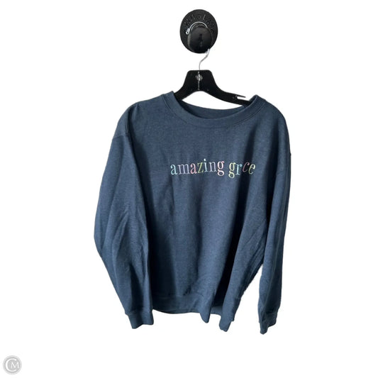 Sweatshirt Crewneck By Clothes Mentor In Blue, Size: L