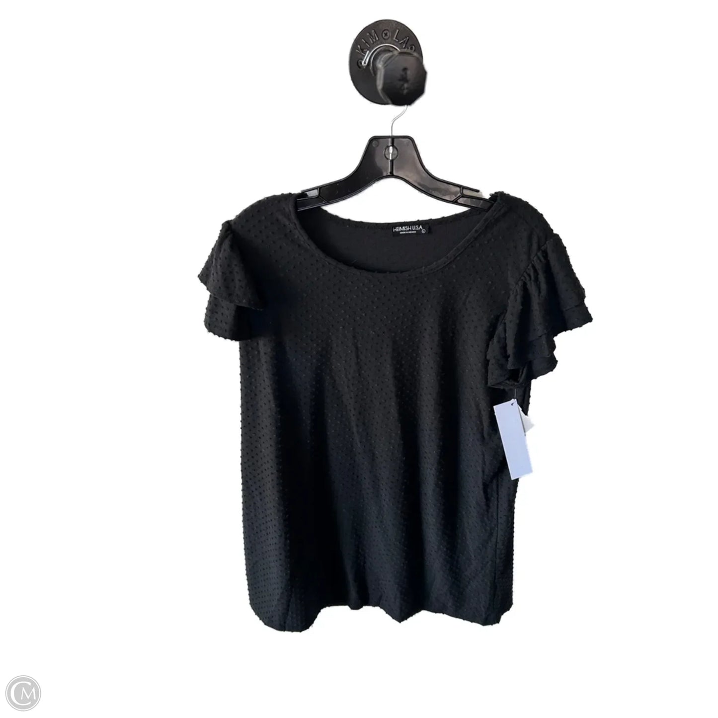 Top Short Sleeve By Clothes Mentor In Black, Size: L