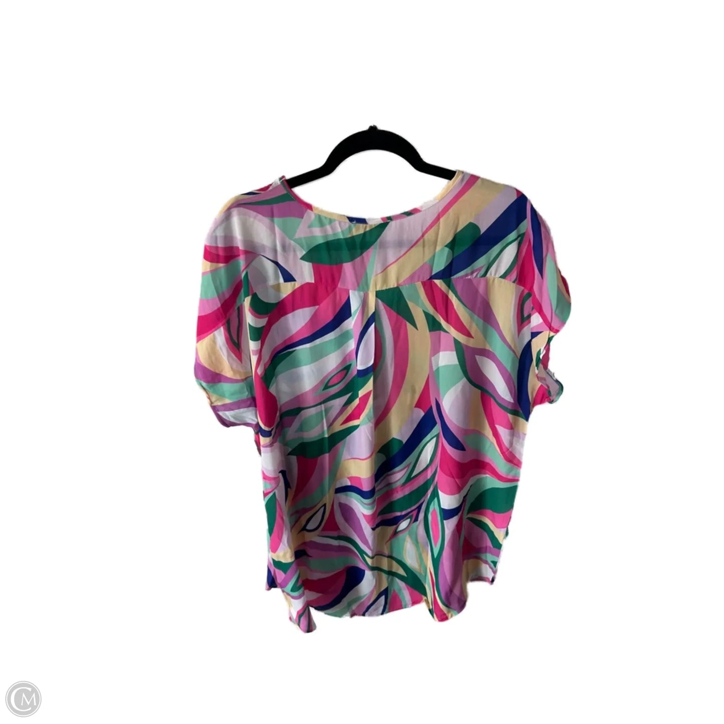 Top Short Sleeve By Heimish Usa In Pink & White, Size: L