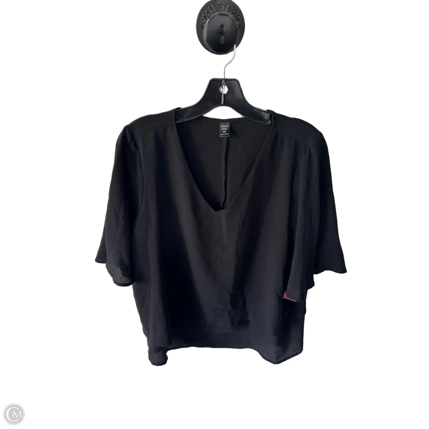 Top Short Sleeve By Shein In Black, Size: Xxl