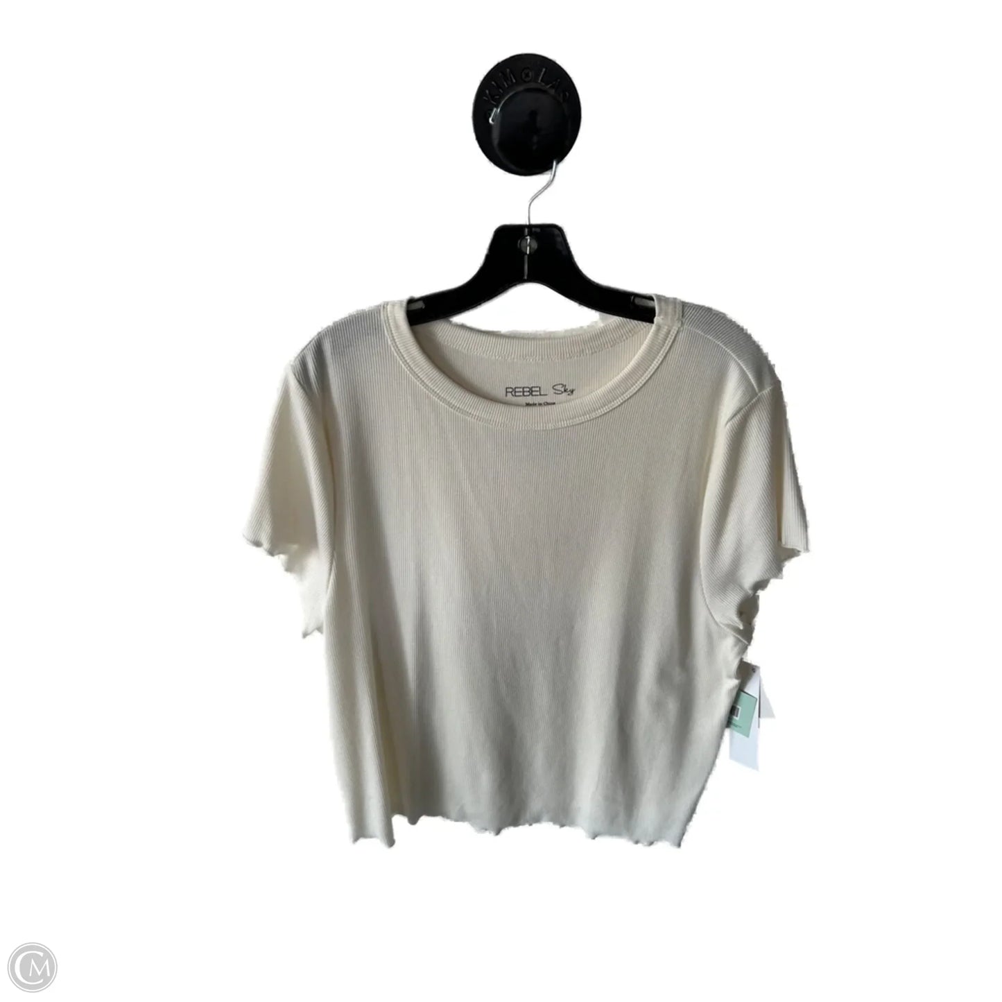 Top Short Sleeve By Clothes Mentor In Cream, Size: 2x