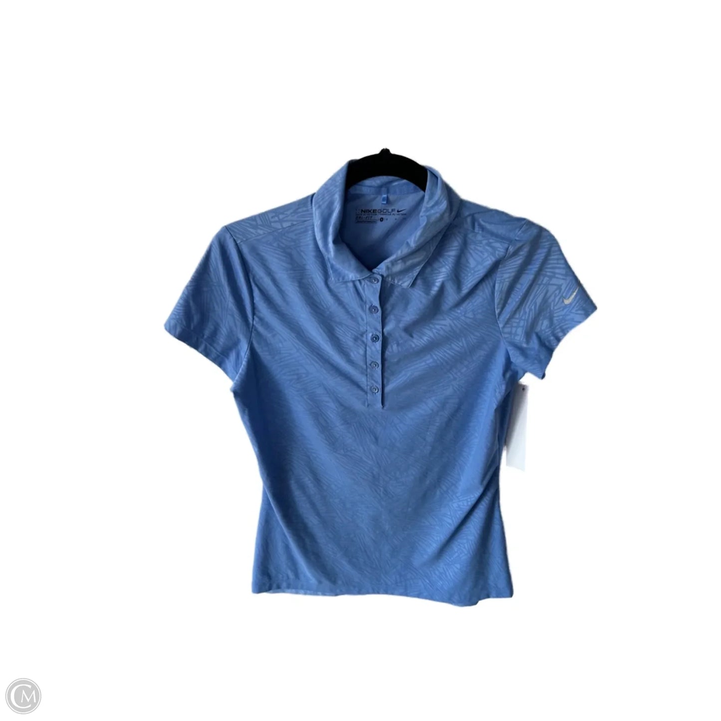 Athletic Top Short Sleeve By Nike In Blue, Size: S