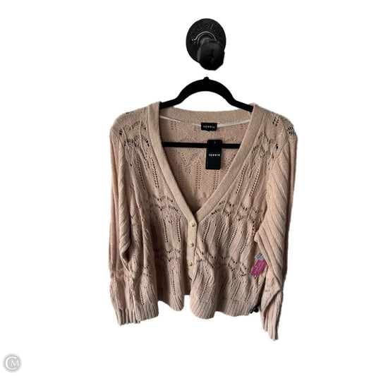 Sweater Cardigan By Torrid In Tan, Size: 2x