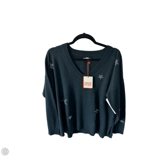 Sweater By Knox Rose In Blue & Silver, Size: Xxl