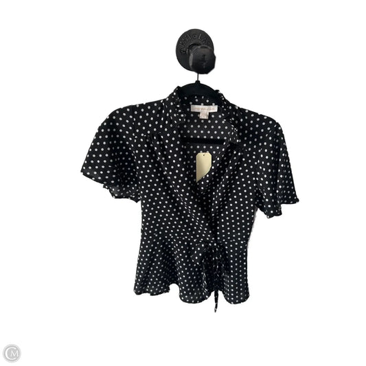 Top Short Sleeve By Monteau In Black & White, Size: S