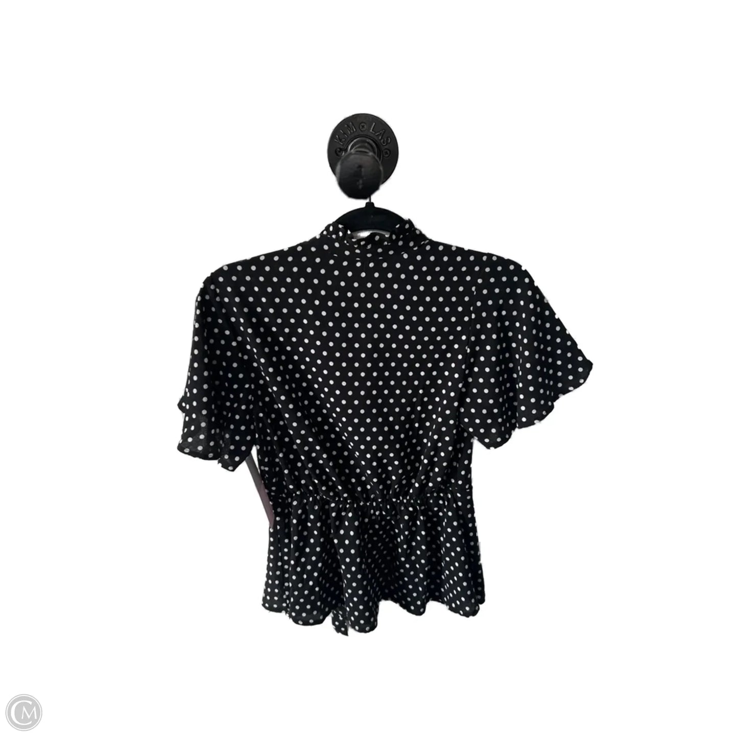 Top Short Sleeve By Monteau In Black & White, Size: S
