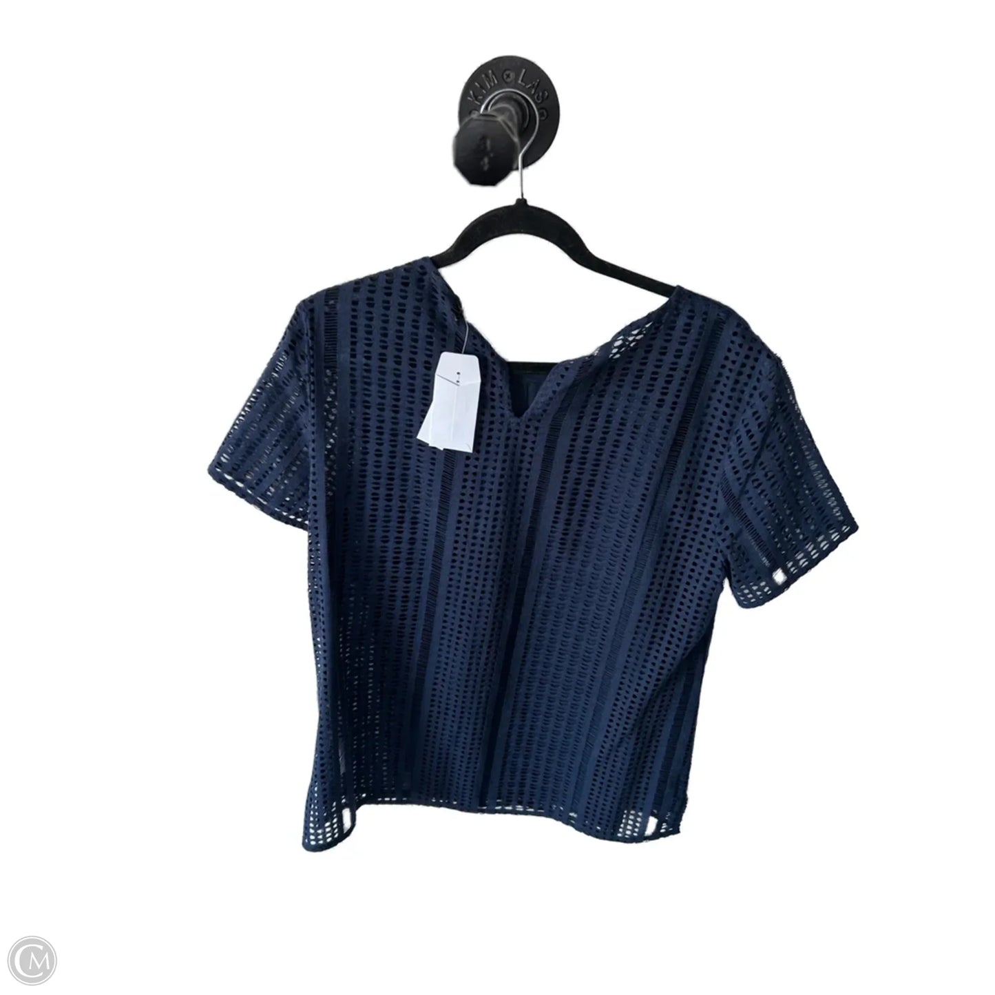 Top Short Sleeve By Banana Republic In Navy, Size: L