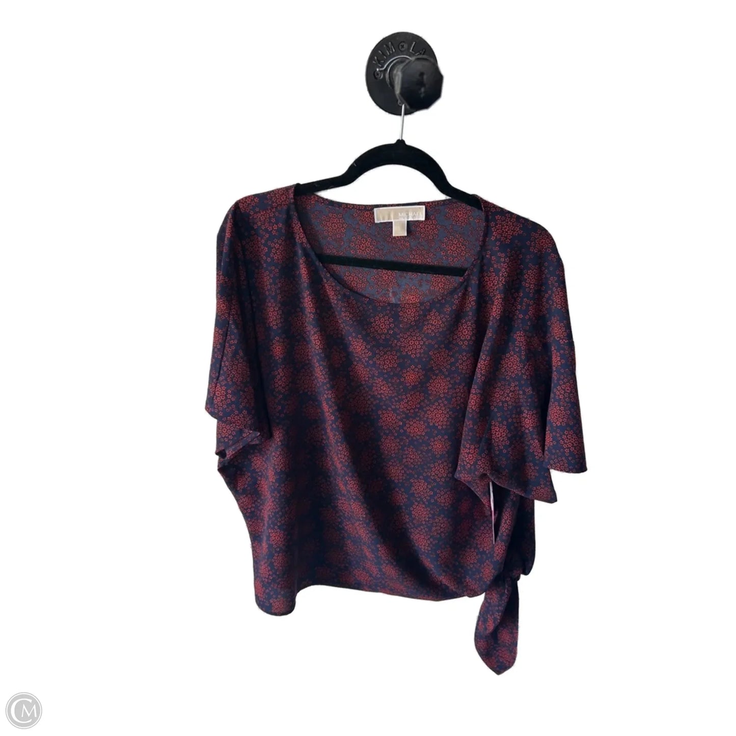 Top Short Sleeve By Michael By Michael Kors In Blue & Orange, Size: L