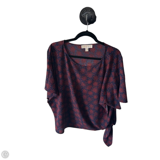 Top Short Sleeve By Michael By Michael Kors In Blue & Orange, Size: L