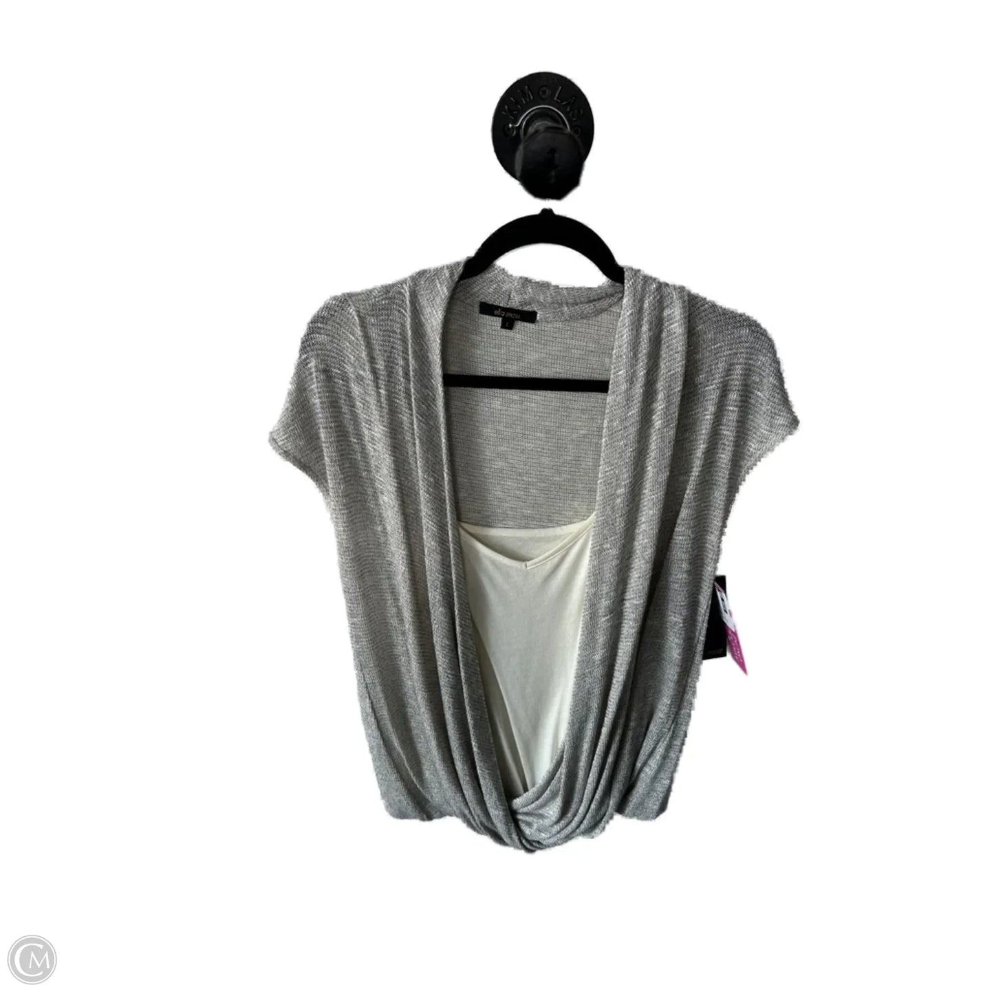 Sweater Short Sleeve By Ella Moss In Cream & Silver, Size: L