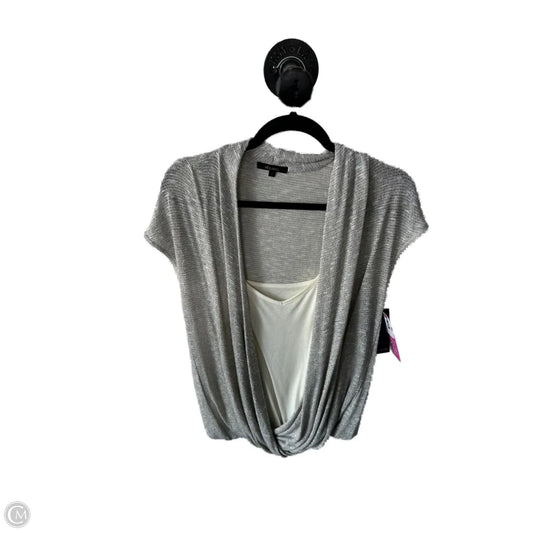 Sweater Short Sleeve By Ella Moss In Cream & Silver, Size: L