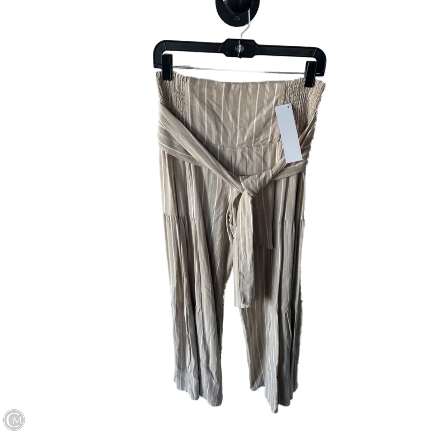 Pants Wide Leg By Clothes Mentor In Tan & White, Size: 8