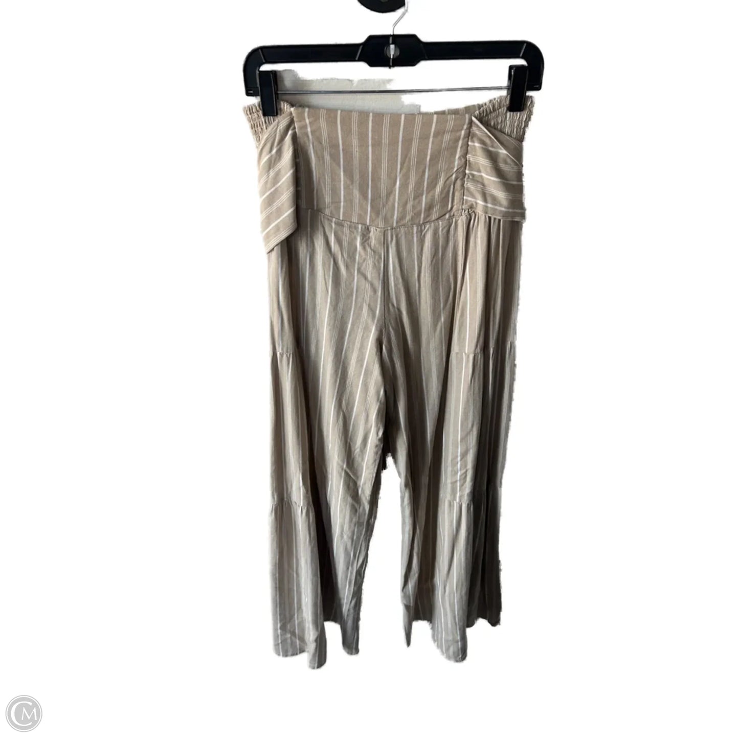 Pants Wide Leg By Clothes Mentor In Tan & White, Size: 8