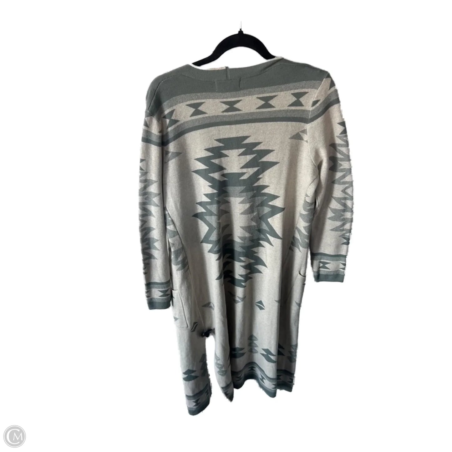 Sweater Cardigan By Jessica Simpson In Green & Tan, Size: M