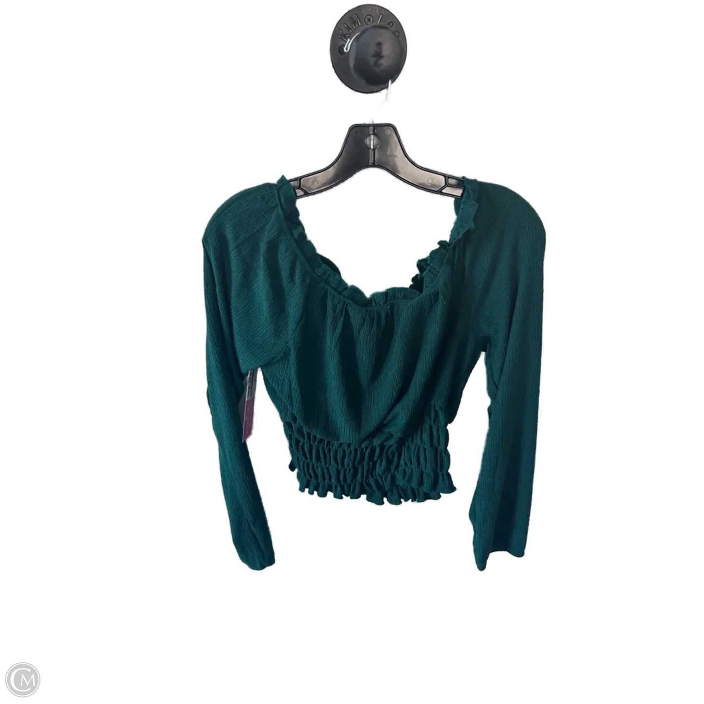 Top Long Sleeve By Cmc In Green, Size: M