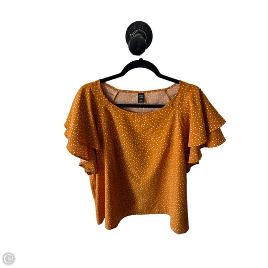 Top Short Sleeve By Shein In Gold & White, Size: 2x