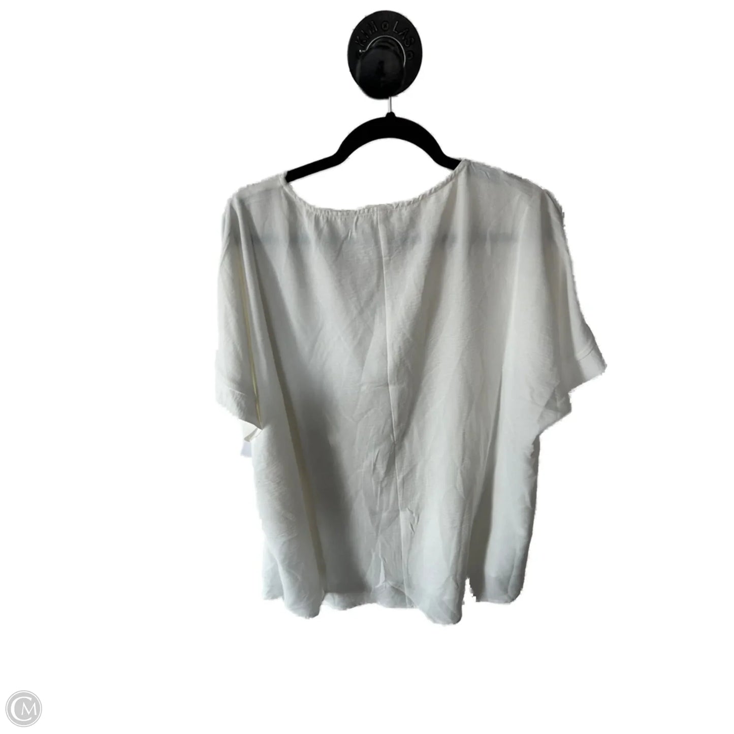 Top Short Sleeve By Zenana In White, Size: 2x
