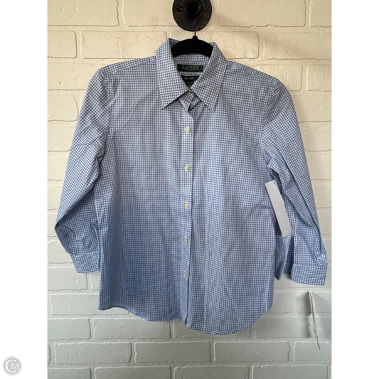 Top Long Sleeve By Lauren By Ralph Lauren In Blue & White, Size: Sp
