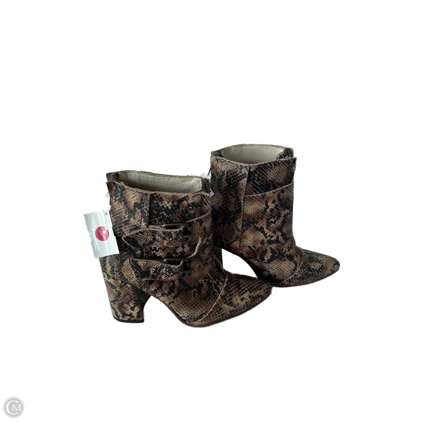 Boots Ankle Heels By Freebird In Snakeskin Print, Size: 9