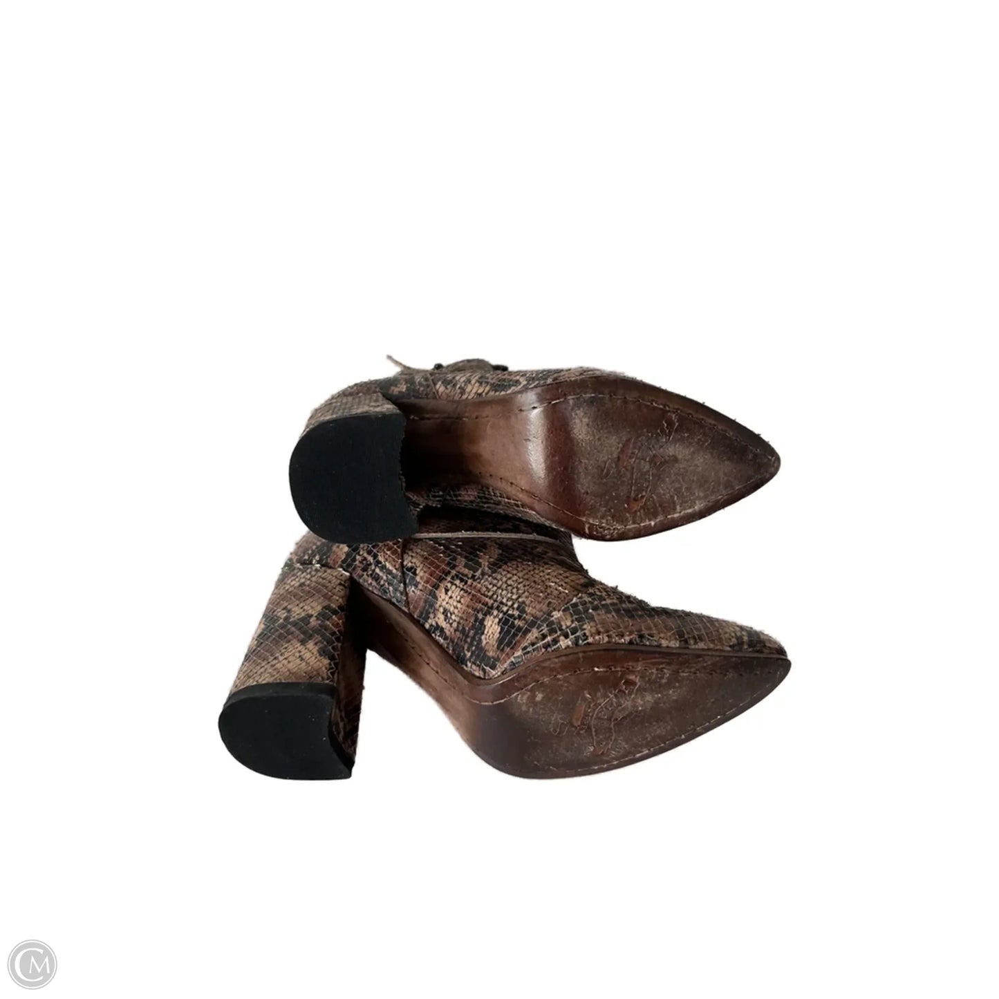 Boots Ankle Heels By Freebird In Snakeskin Print, Size: 9