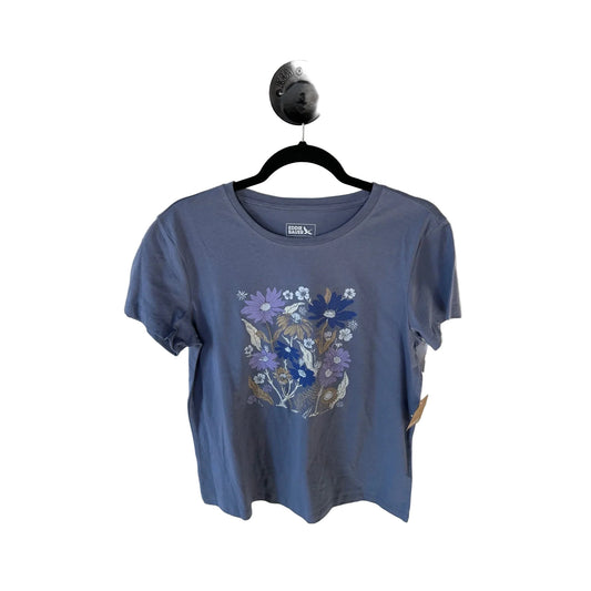 Top Short Sleeve Basic By Eddie Bauer In Blue & Purple, Size: S