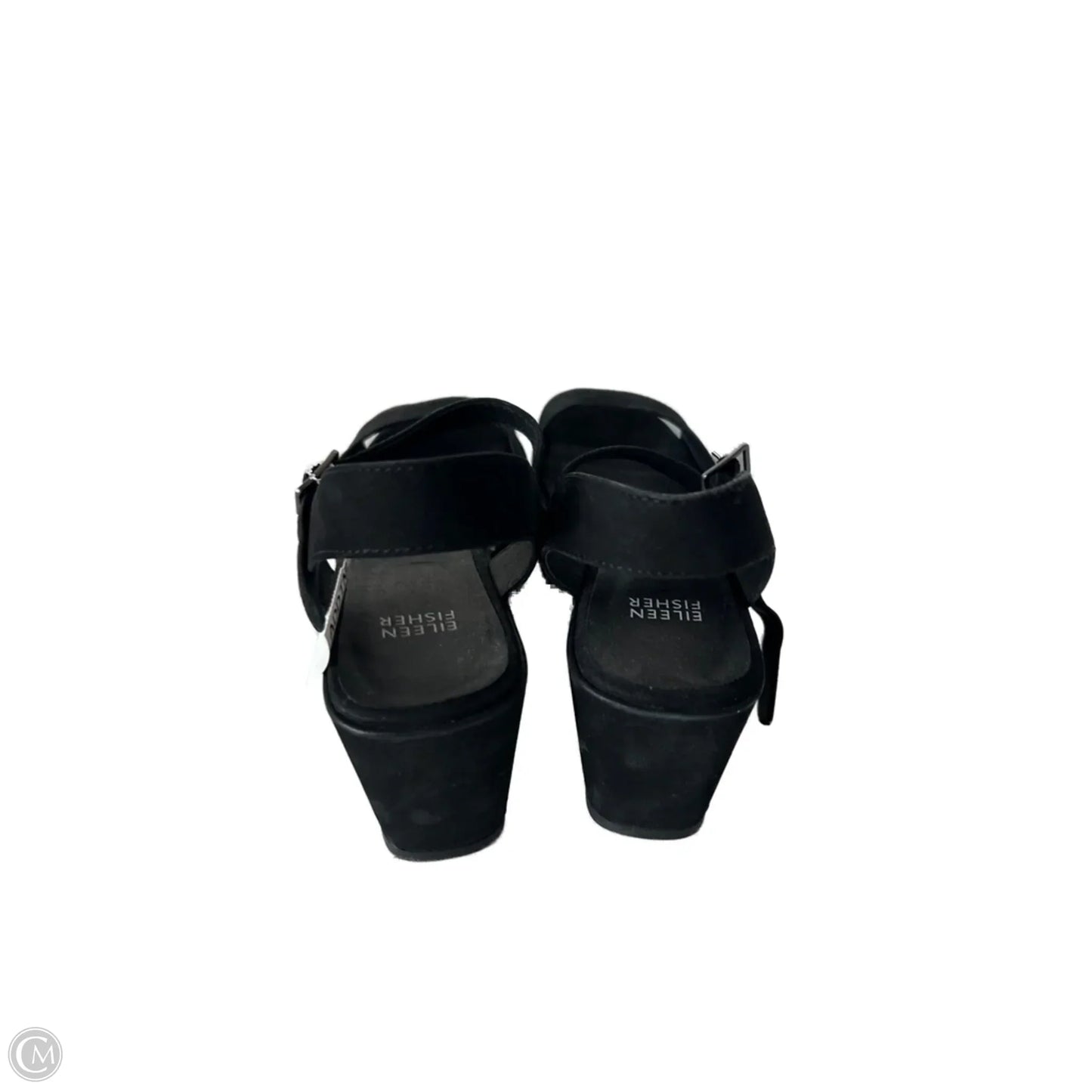 Sandals Heels Wedge By Eileen Fisher In Black, Size: 8