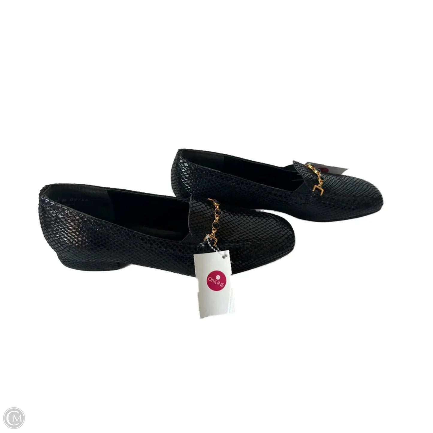Shoes Flats By Clothes Mentor In Black & Gold, Size: 7
