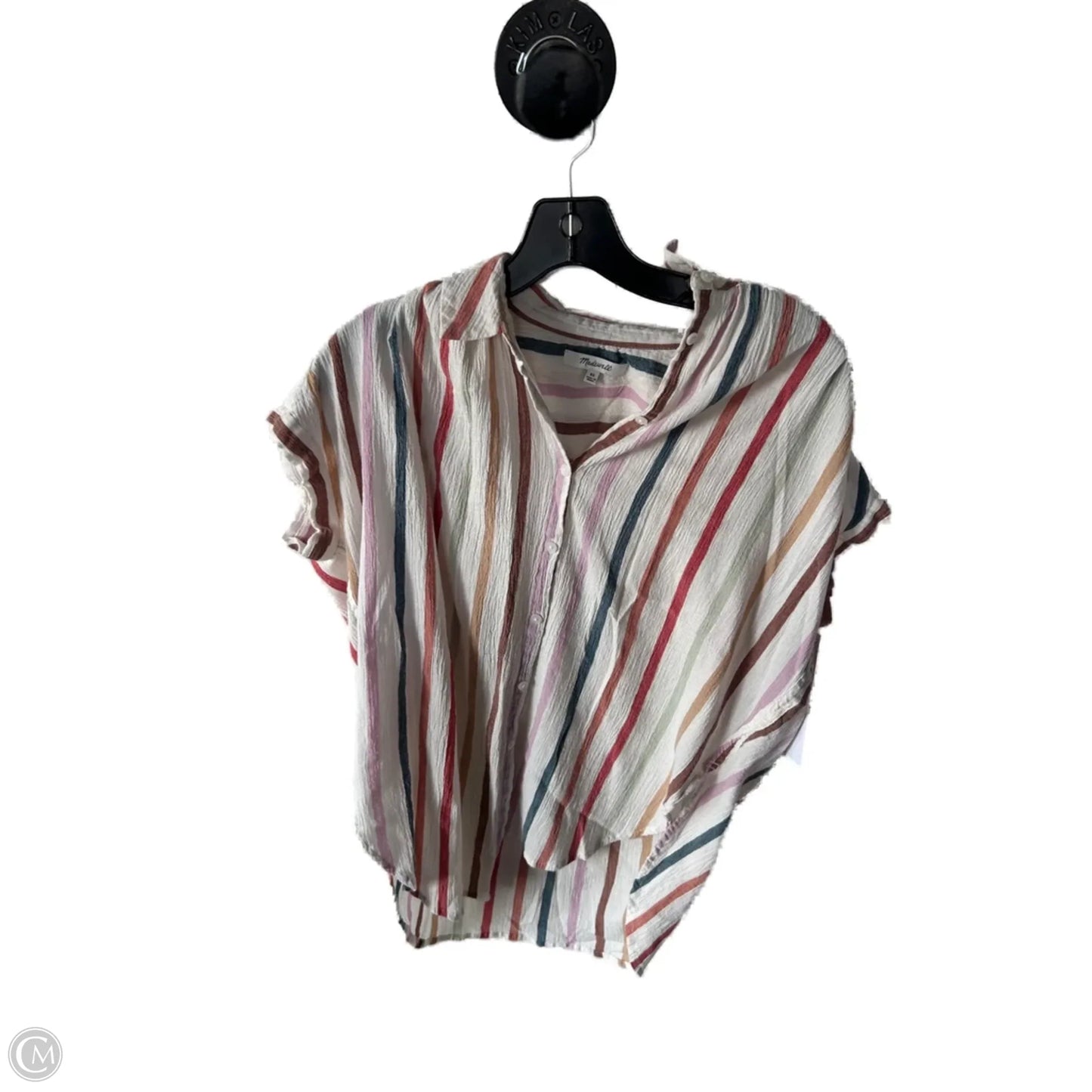 Top Sleeveless By Madewell In Cream & Red, Size: Xs